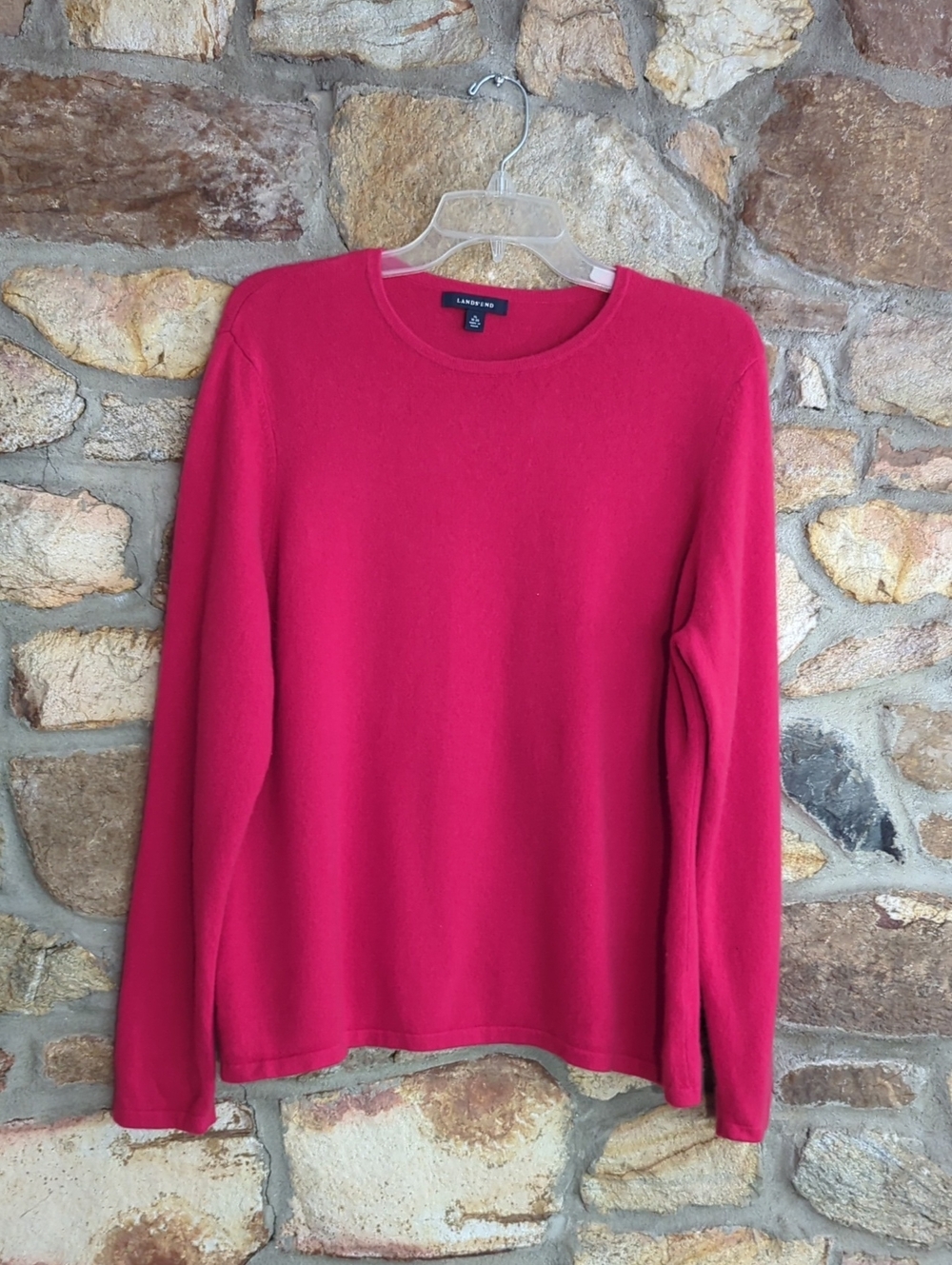 Lands' End 100% Cashmere Crewneck Sweater - Fuchsia Pink